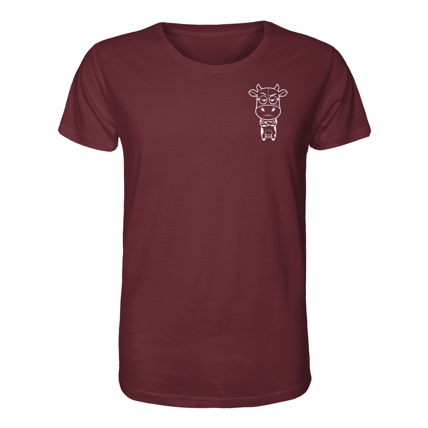 Annoyed Cow Statement-Print – Burgundy Bio Shirt | GÖRL Bio-Baumwolle, DTF-Druck in DE