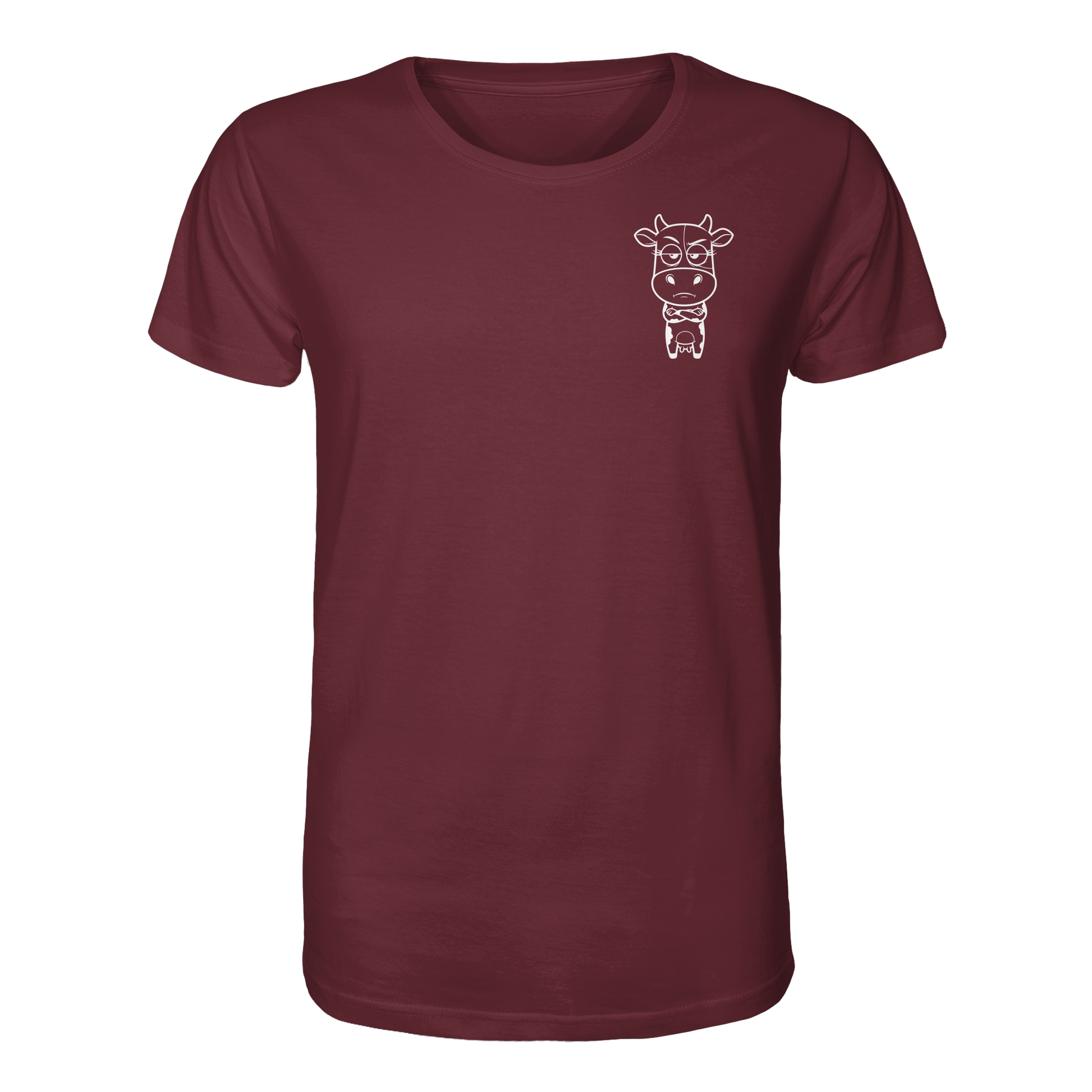 Annoyed Cow Statement-Print – Burgundy Bio Shirt | GÖRL Bio-Baumwolle, DTF-Druck in DE