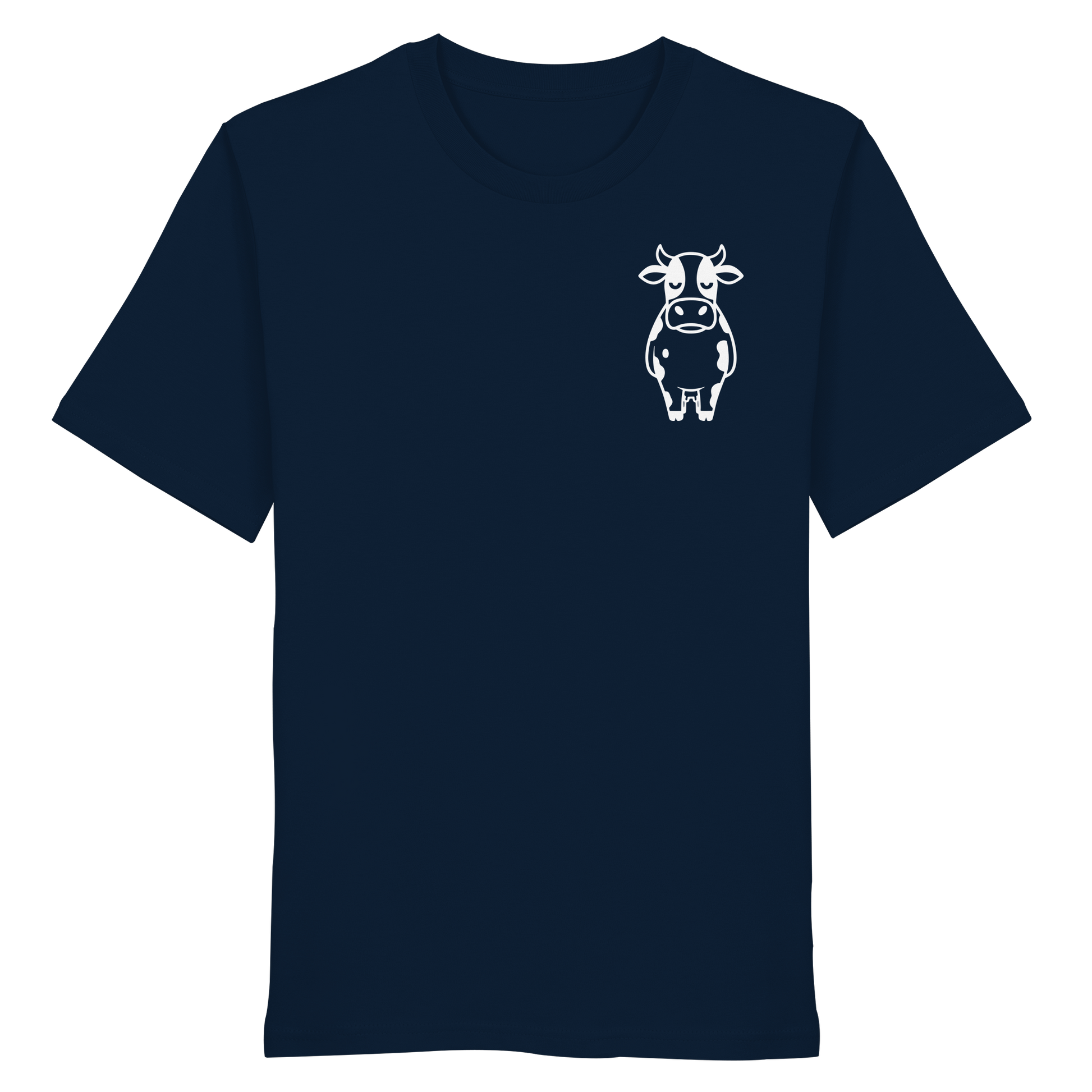 Angry Cow Statement-Print – French Navy Bio Shirt | GÖRL Bio-Baumwolle, DTF-Druck in DE