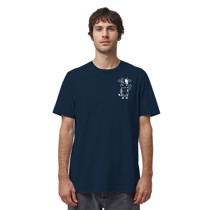 Finger Cow Statement-Print – French Navy Bio Shirt | GÖRL Bio-Baumwolle, DTF-Druck in DE