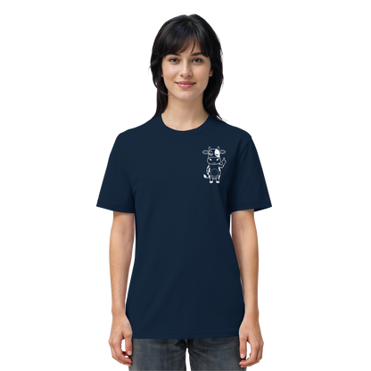 Finger Cow Statement-Print – French Navy Bio Shirt | GÖRL Bio-Baumwolle, DTF-Druck in DE