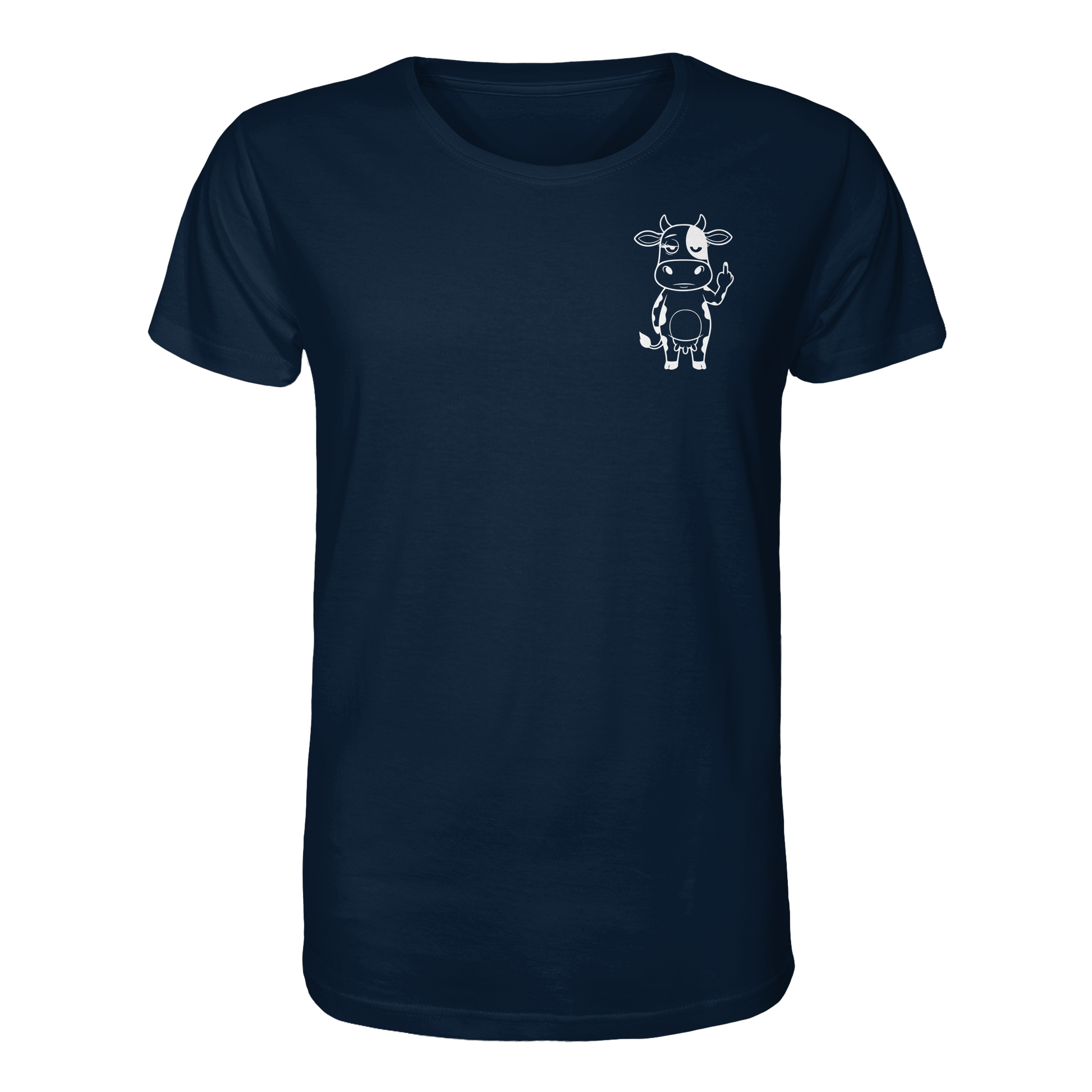 Finger Cow Statement-Print – French Navy Bio Shirt | GÖRL Bio-Baumwolle, DTF-Druck in DE