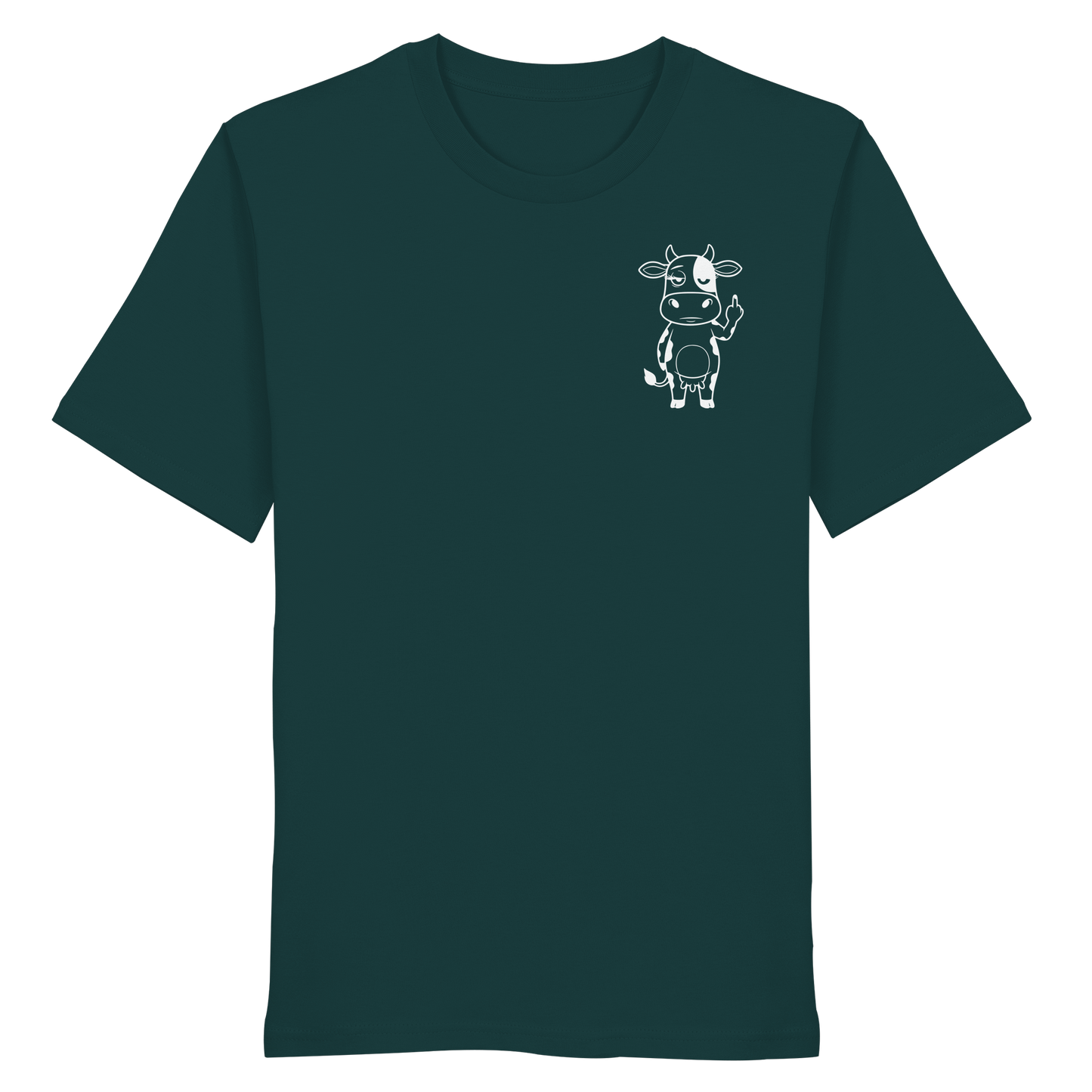 Finger Cow Statement-Print – Glazed Green Bio Shirt | GÖRL Bio-Baumwolle, DTF-Druck in DE