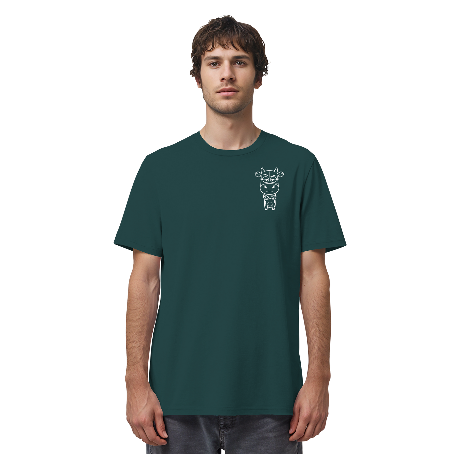 Annoyed Cow Statement-Print – Glazed Green Bio Shirt | GÖRL Bio-Baumwolle, DTF-Druck in DE