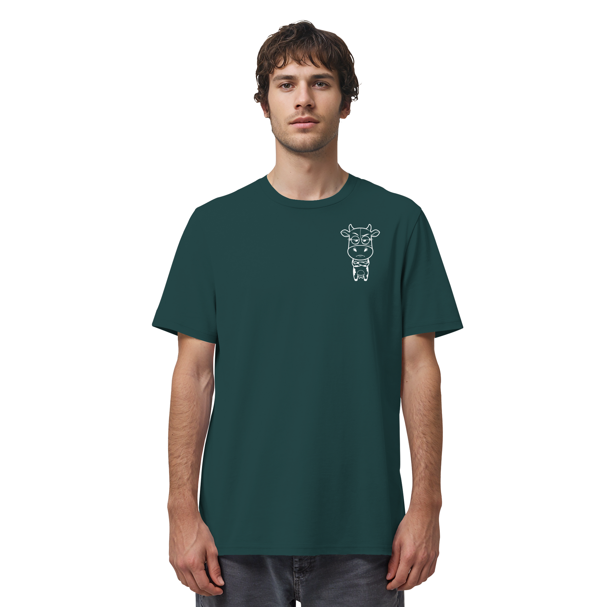Annoyed Cow Statement-Print – Glazed Green Bio Shirt | GÖRL Bio-Baumwolle, DTF-Druck in DE