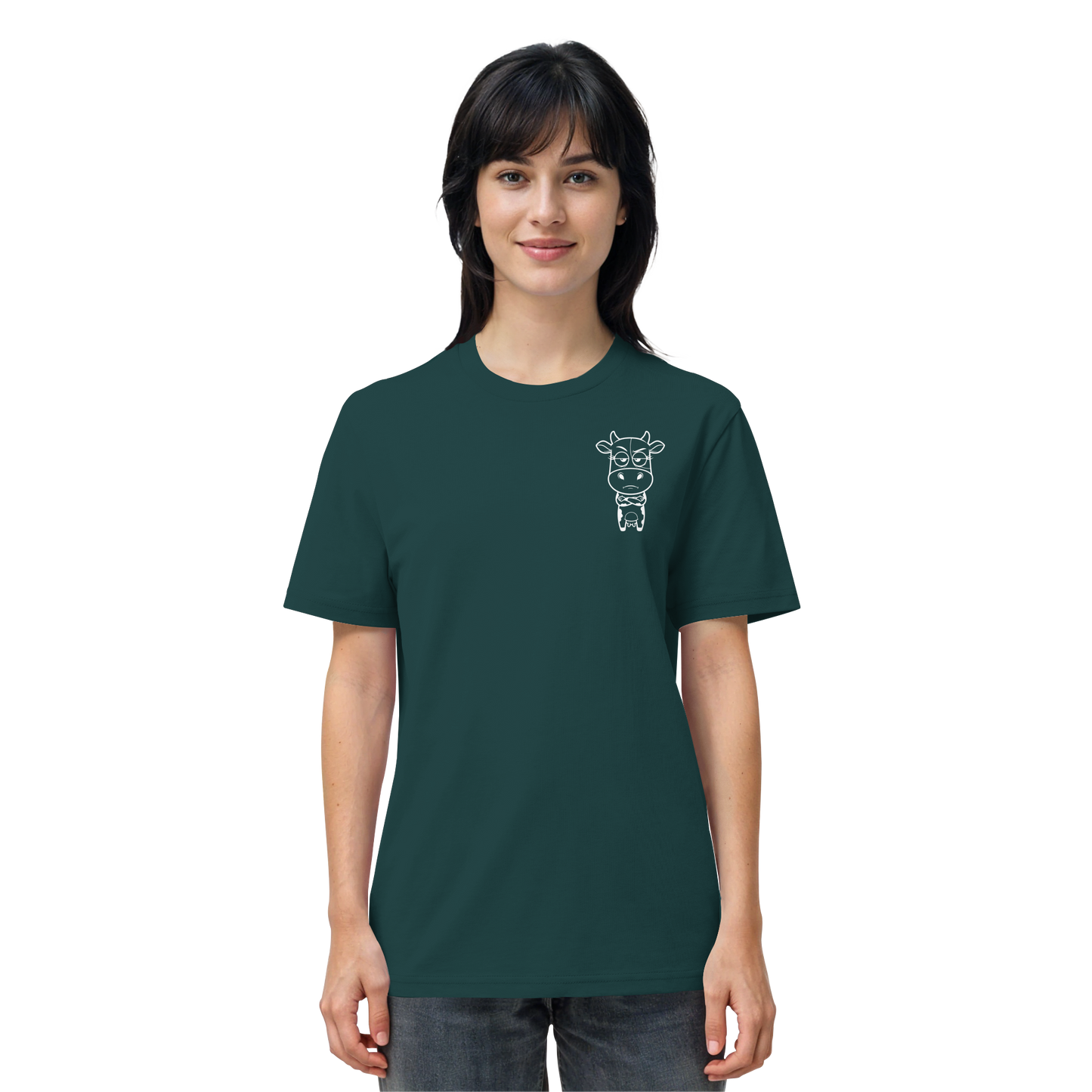 Annoyed Cow Statement-Print – Glazed Green Bio Shirt | GÖRL Bio-Baumwolle, DTF-Druck in DE
