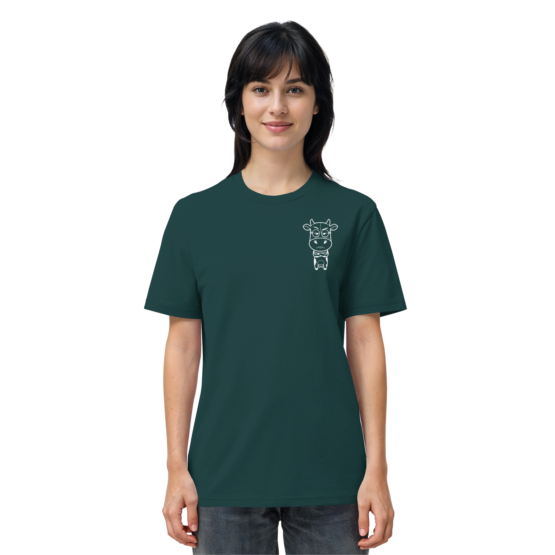 Annoyed Cow Statement-Print – Glazed Green Bio Shirt | GÖRL Bio-Baumwolle, DTF-Druck in DE