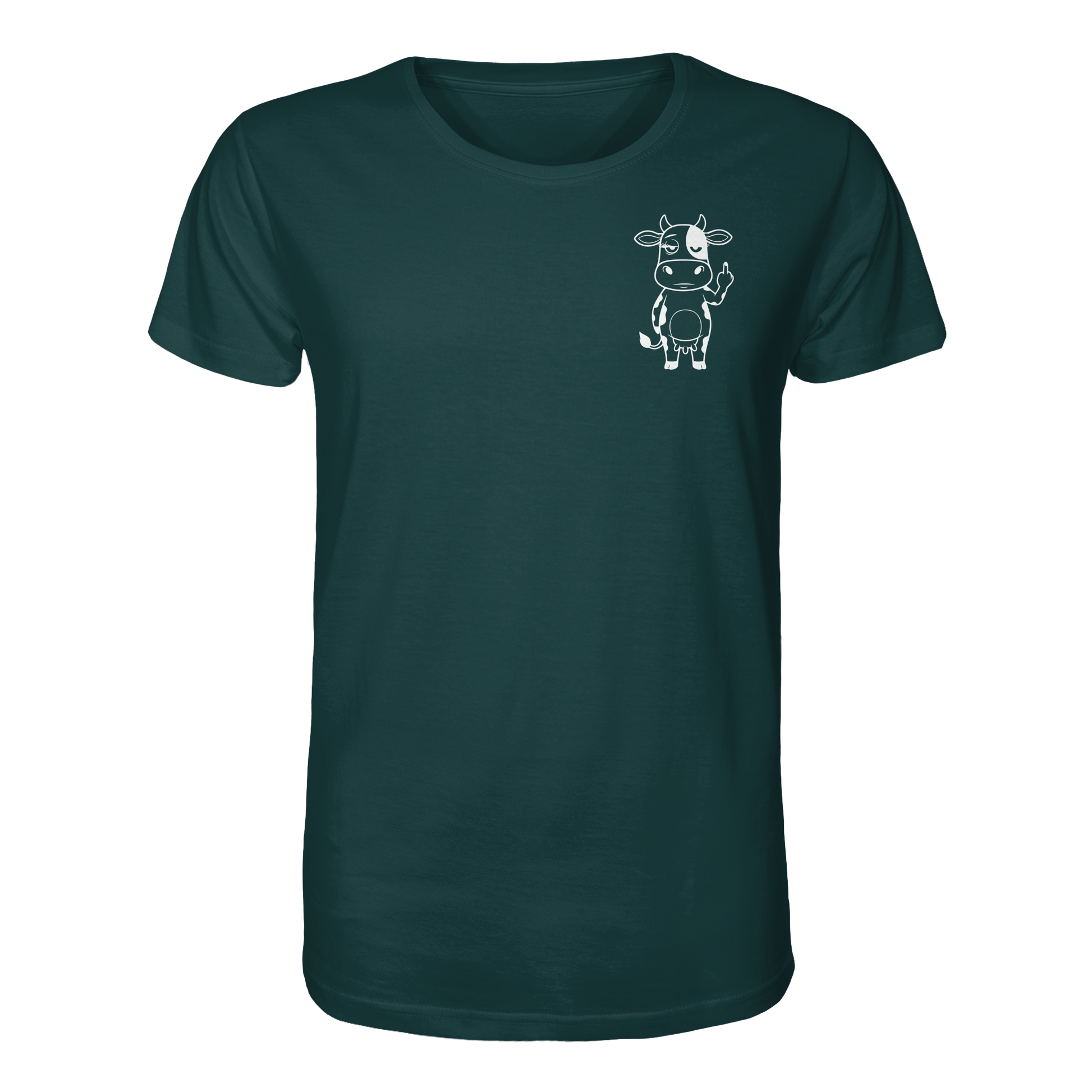 Finger Cow Statement-Print – Glazed Green Bio Shirt | GÖRL Bio-Baumwolle, DTF-Druck in DE