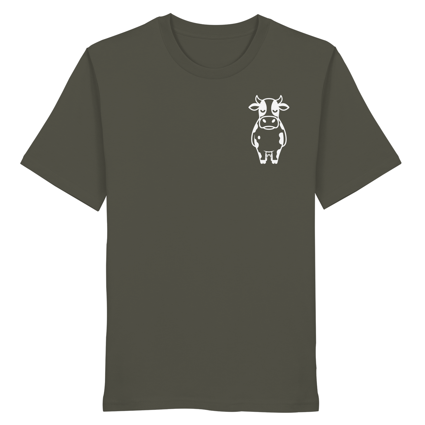 Angry Cow Statement-Print – Khaki Bio Shirt | GÖRL Bio-Baumwolle, DTF-Druck in DE