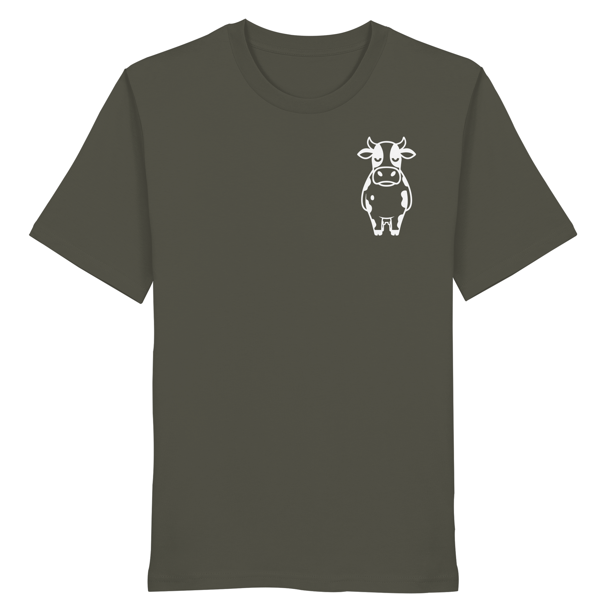 Angry Cow Statement-Print – Khaki Bio Shirt | GÖRL Bio-Baumwolle, DTF-Druck in DE