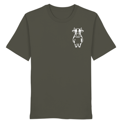Angry Cow Statement-Print – Khaki Bio Shirt | GÖRL Bio-Baumwolle, DTF-Druck in DE