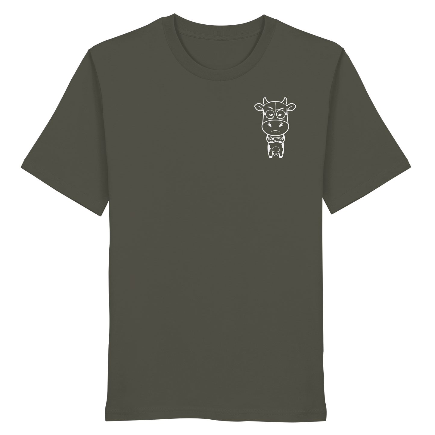 Annoyed Cow Statement-Print – Khaki Bio Shirt | GÖRL Bio-Baumwolle, DTF-Druck in DE