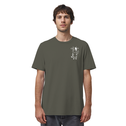 Finger Cow Statement-Print – Khaki Bio Shirt | GÖRL Bio-Baumwolle, DTF-Druck in DE