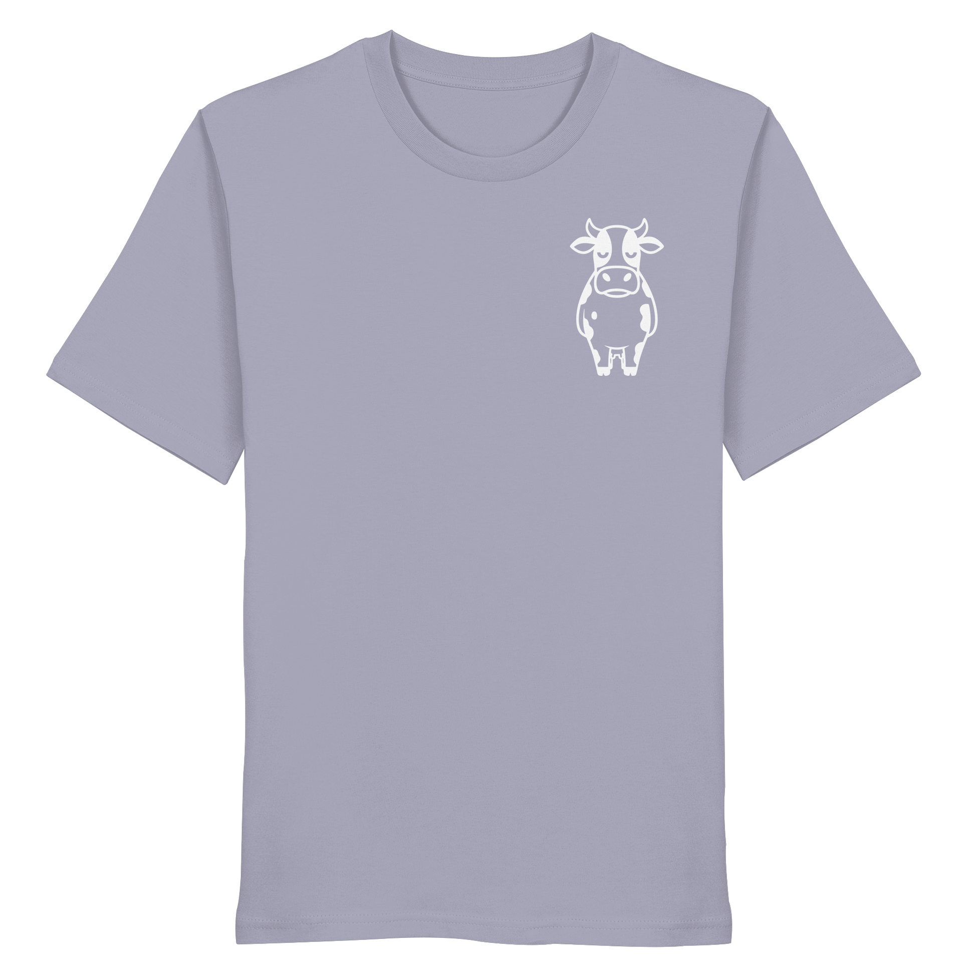Angry Cow Statement-Print – Lavender Bio Shirt | GÖRL Bio-Baumwolle, DTF-Druck in DE