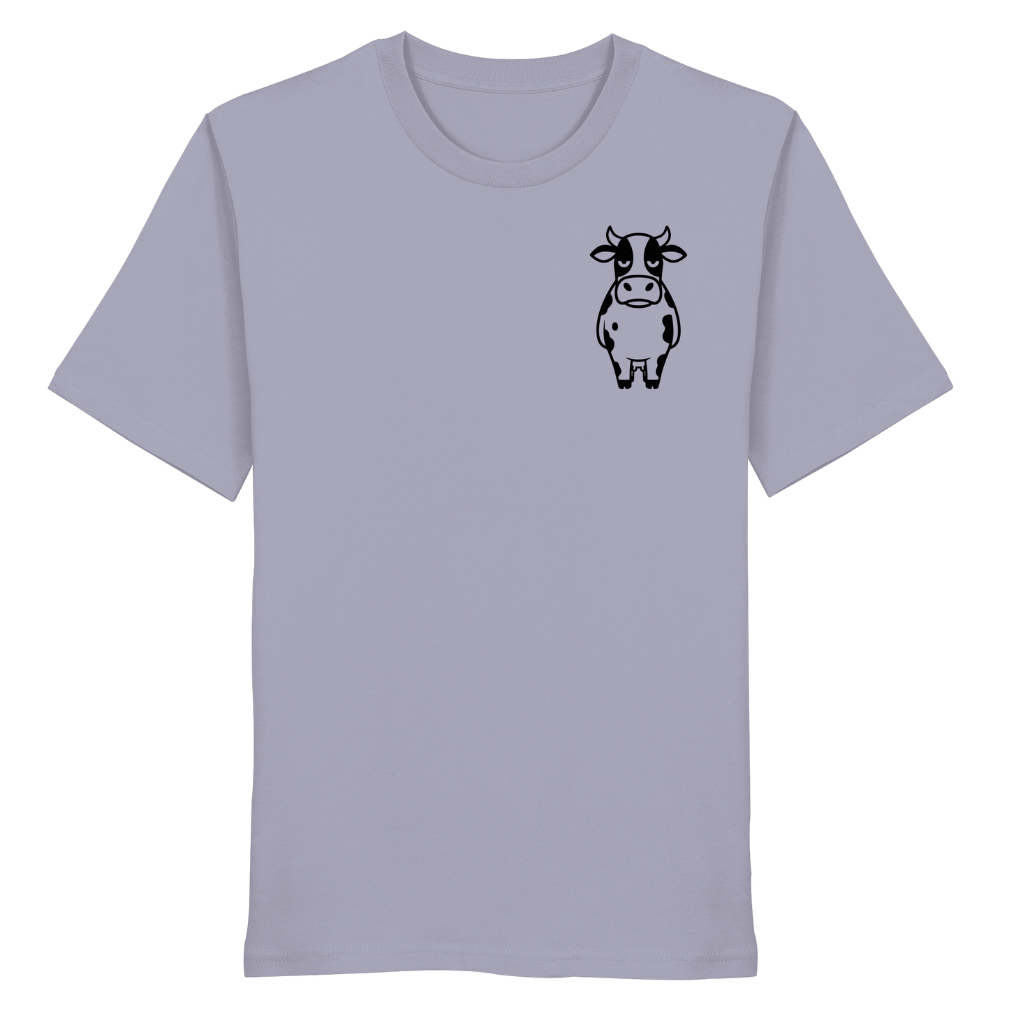 Angry Cow Statement-Print – Lavender Bio Shirt | GÖRL Bio-Baumwolle, DTF-Druck in DE