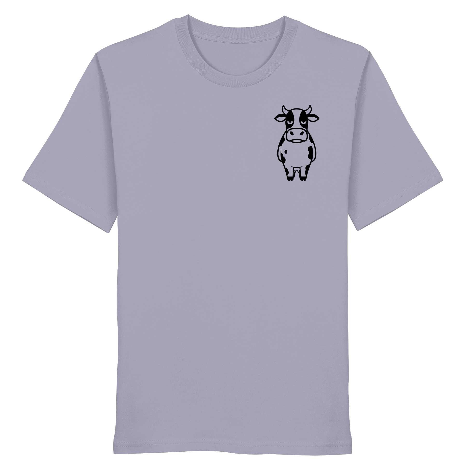 Angry Cow Statement-Print – Lavender Bio Shirt | GÖRL Bio-Baumwolle, DTF-Druck in DE