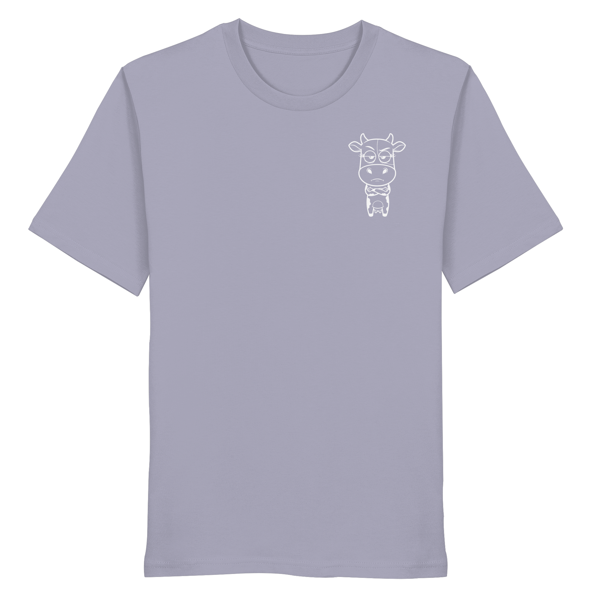 Annoyed Cow Statement-Print – Lavender Bio Shirt | GÖRL Bio-Baumwolle, DTF-Druck in DE