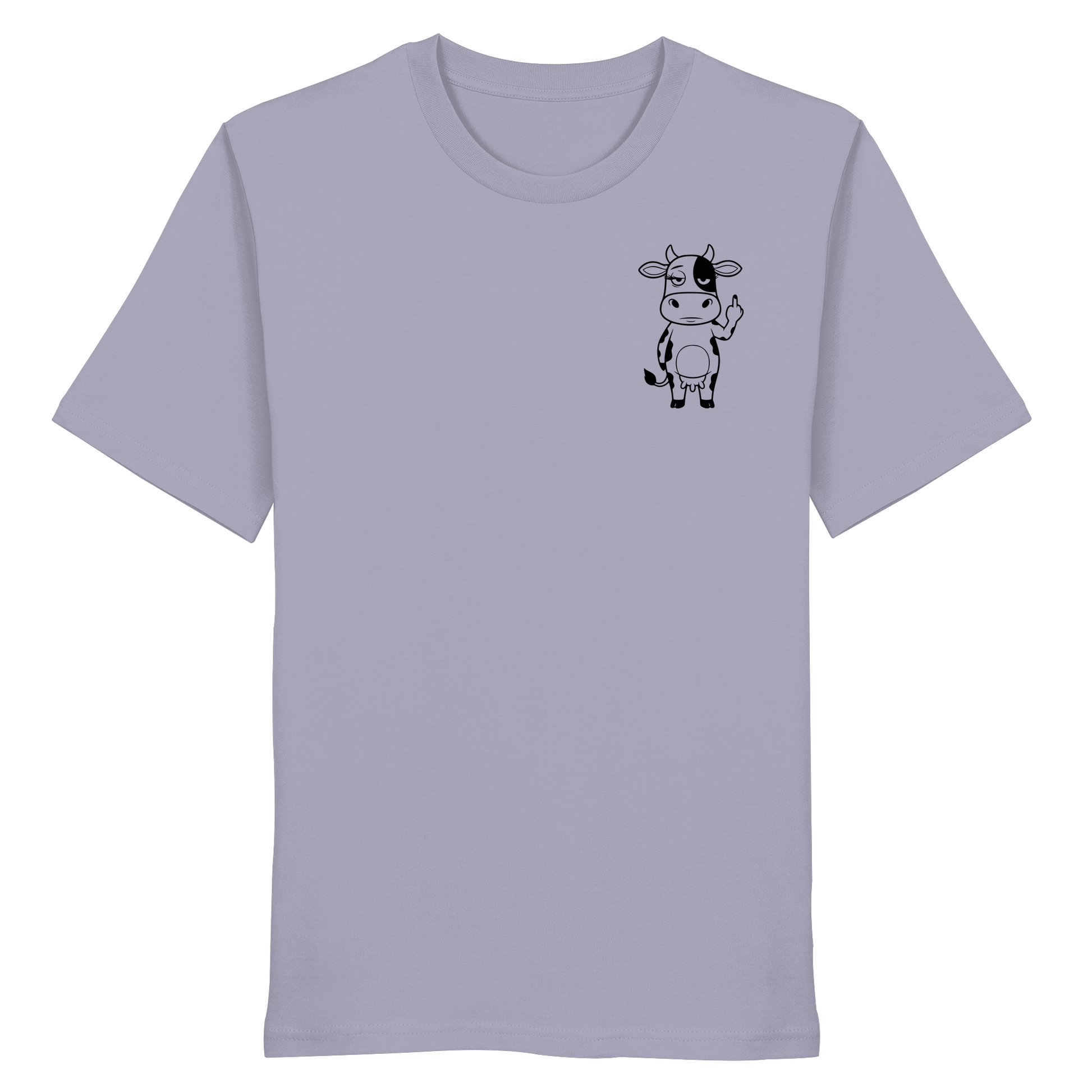 Finger Cow Statement-Print – Lavender Bio Shirt | GÖRL Bio-Baumwolle, DTF-Druck in DE