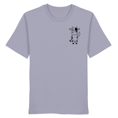 Finger Cow Statement-Print – Lavender Bio Shirt | GÖRL Bio-Baumwolle, DTF-Druck in DE