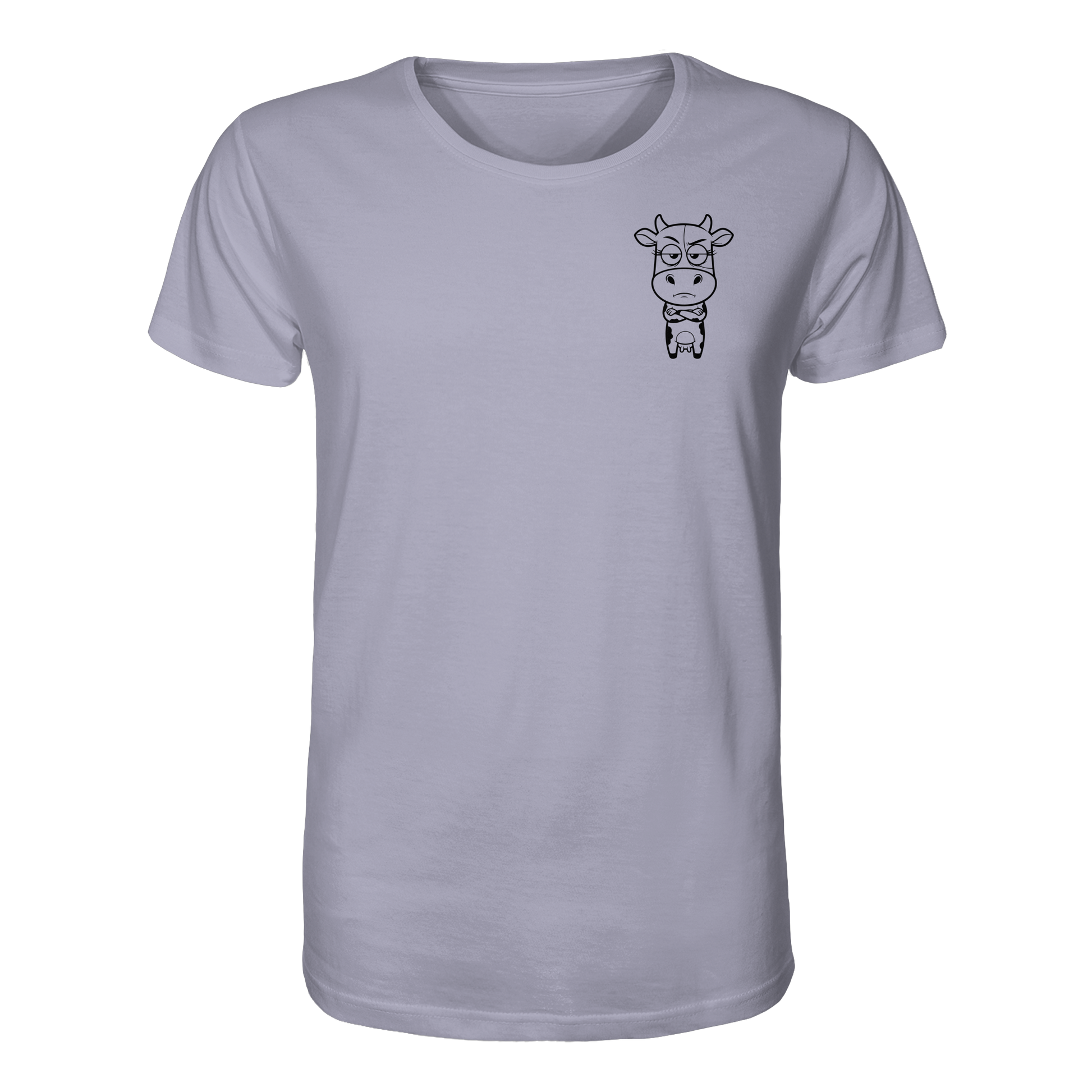 Annoyed Cow Statement-Print – Lavender Bio Shirt | GÖRL Bio-Baumwolle, DTF-Druck in DE
