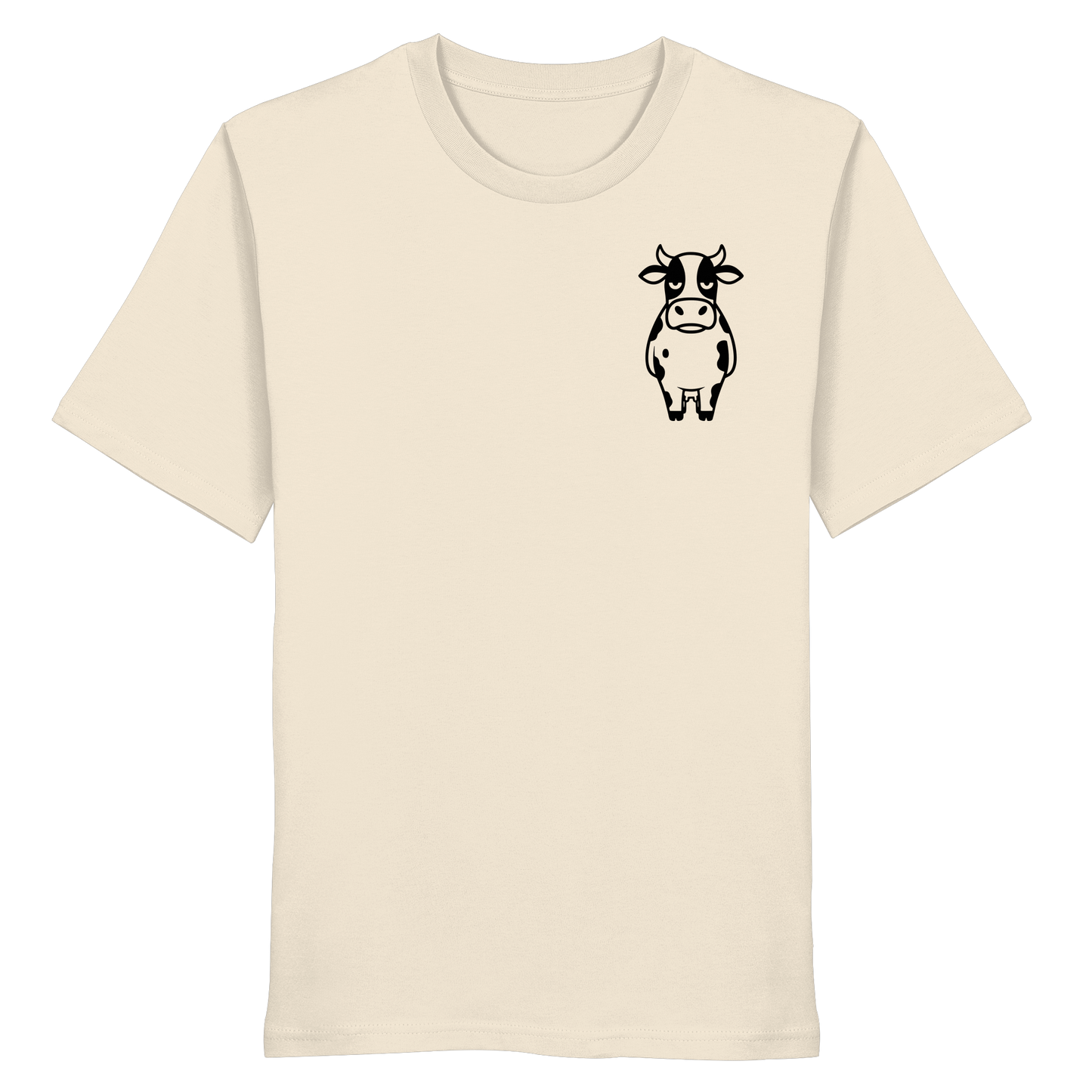 Angry Cow Statement-Print – Natural Raw Bio Shirt | GÖRL Bio-Baumwolle, DTF-Druck in DE