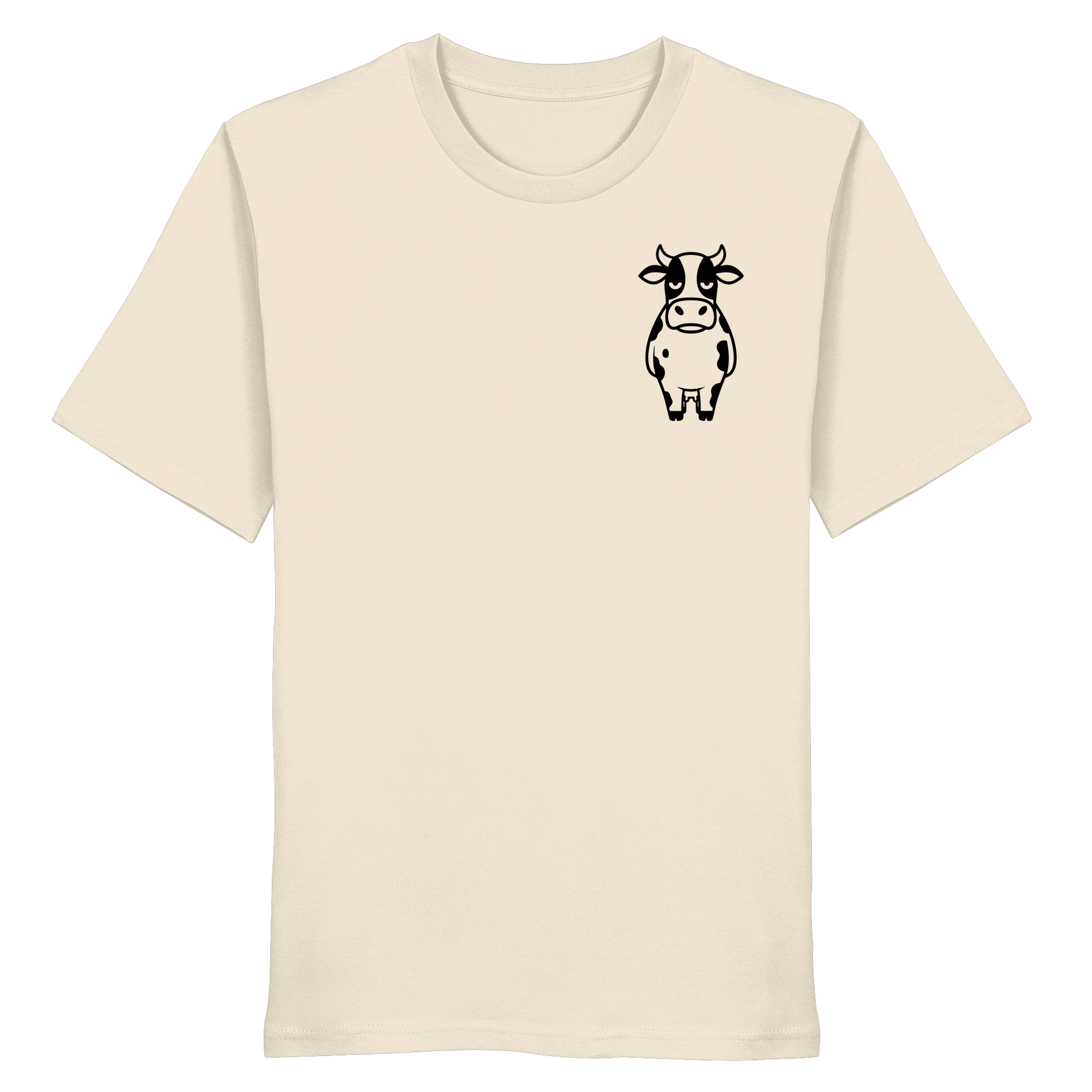 Angry Cow Statement-Print – Natural Raw Bio Shirt | GÖRL Bio-Baumwolle, DTF-Druck in DE