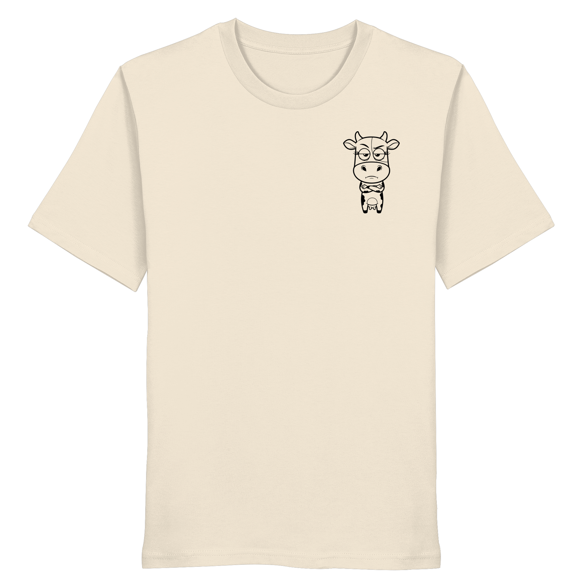 Annoyed Cow Statement-Print – Natural Raw Bio Shirt | GÖRL Bio-Baumwolle, DTF-Druck in DE