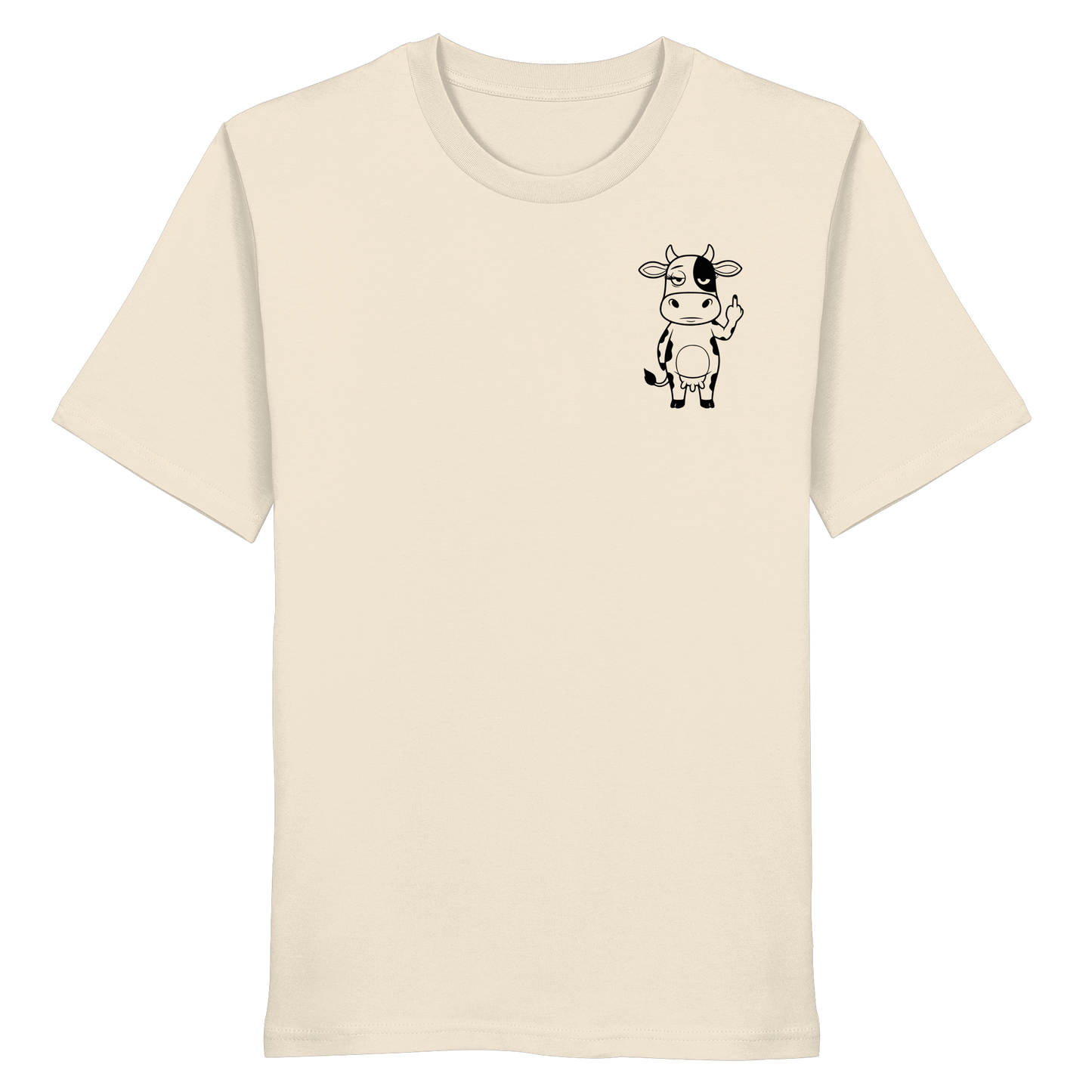 Finger Cow Statement-Print – Natural Raw Bio Shirt | GÖRL Bio-Baumwolle, DTF-Druck in DE