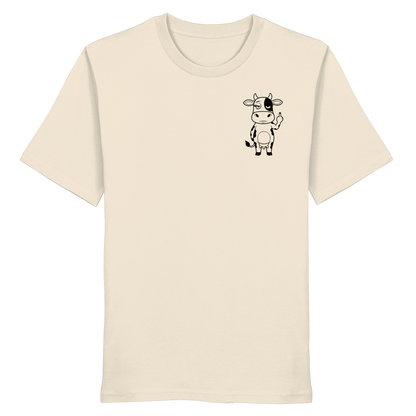 Finger Cow Statement-Print – Natural Raw Bio Shirt | GÖRL Bio-Baumwolle, DTF-Druck in DE