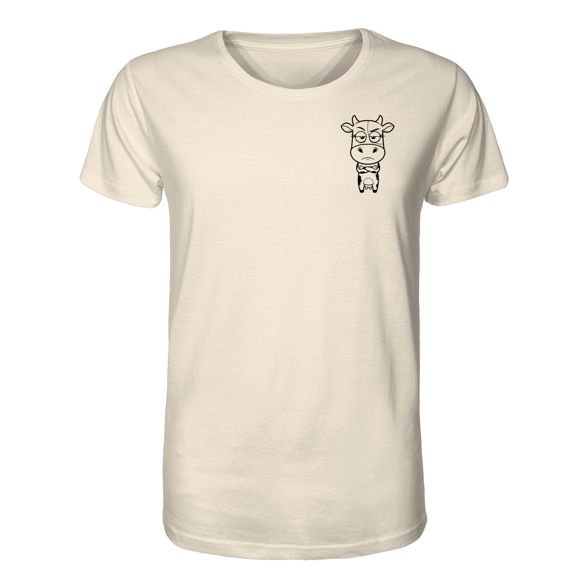 Annoyed Cow Statement-Print – Natural Raw Bio Shirt | GÖRL Bio-Baumwolle, DTF-Druck in DE