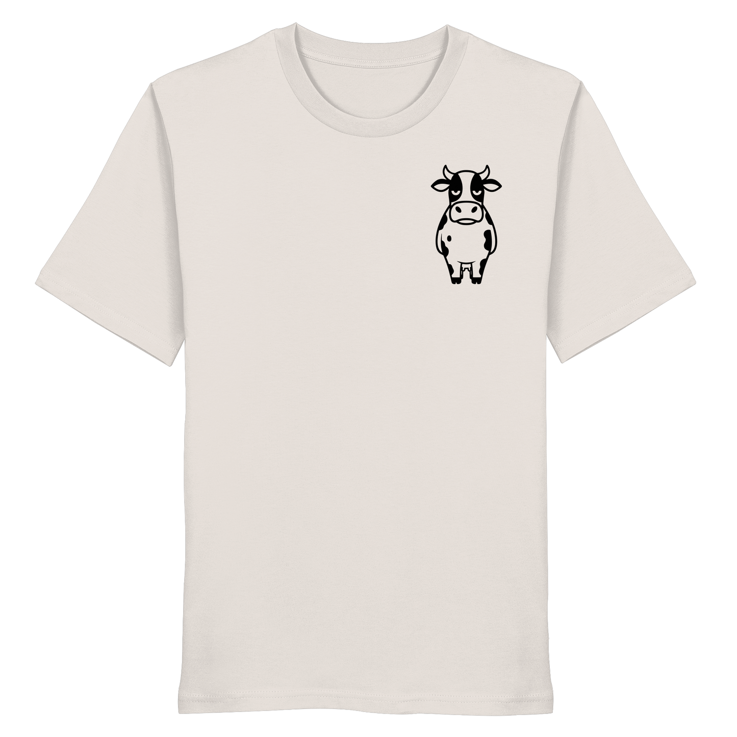 Angry Cow Statement-Print – Vintage White Bio Shirt | GÖRL Bio-Baumwolle, DTF-Druck in DE