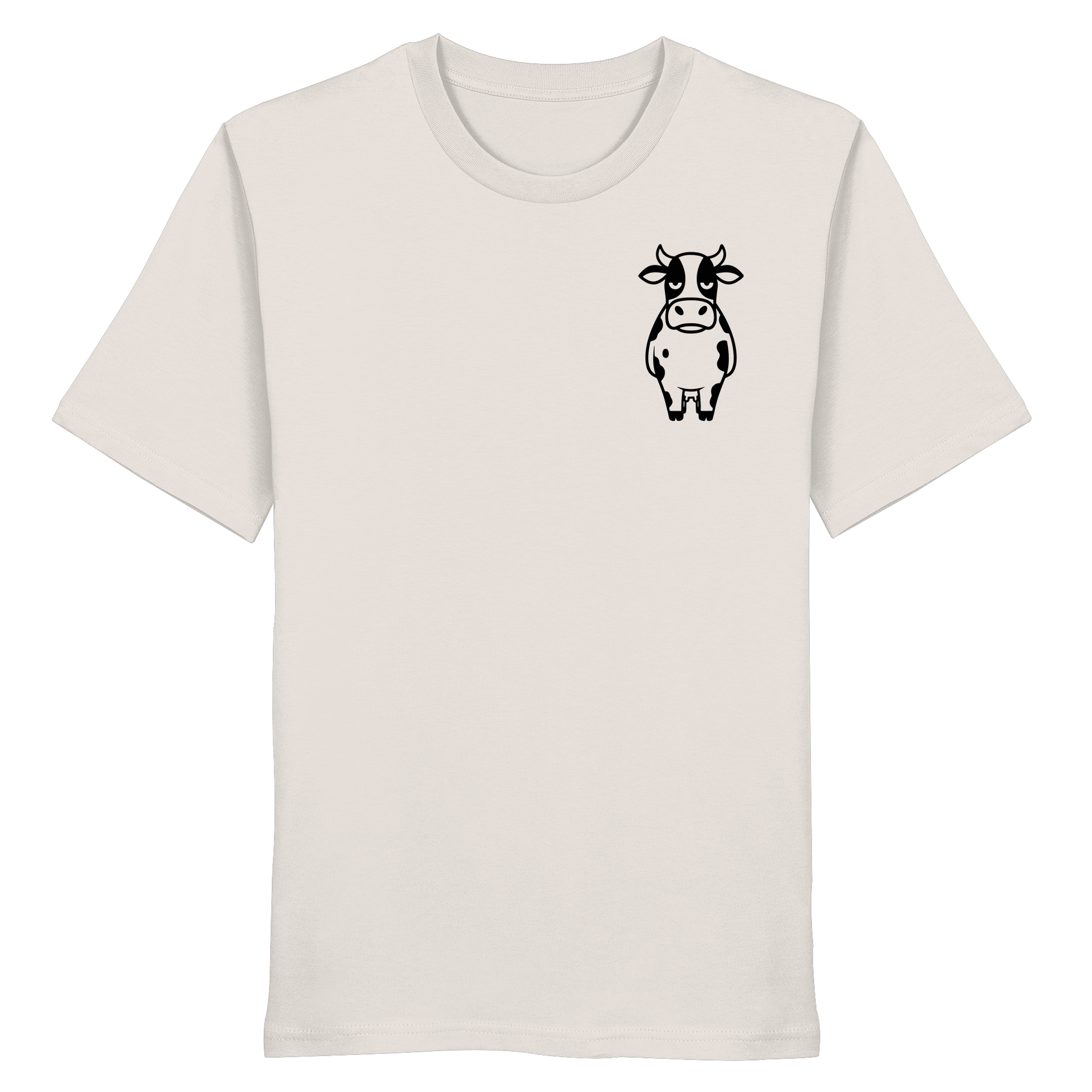 Angry Cow Statement-Print – Vintage White Bio Shirt | GÖRL Bio-Baumwolle, DTF-Druck in DE