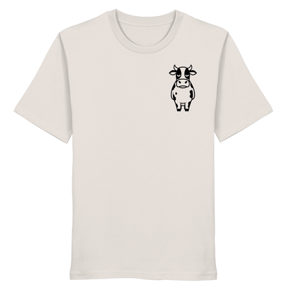 Angry Cow Statement-Print – Vintage White Bio Shirt | GÖRL Bio-Baumwolle, DTF-Druck in DE