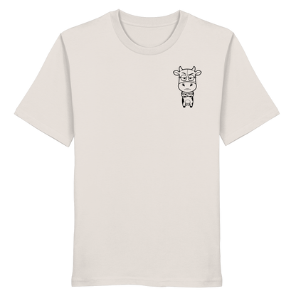 Annoyed Cow Statement-Print – Vintage White Bio Shirt | GÖRL Bio-Baumwolle, DTF-Druck in DE