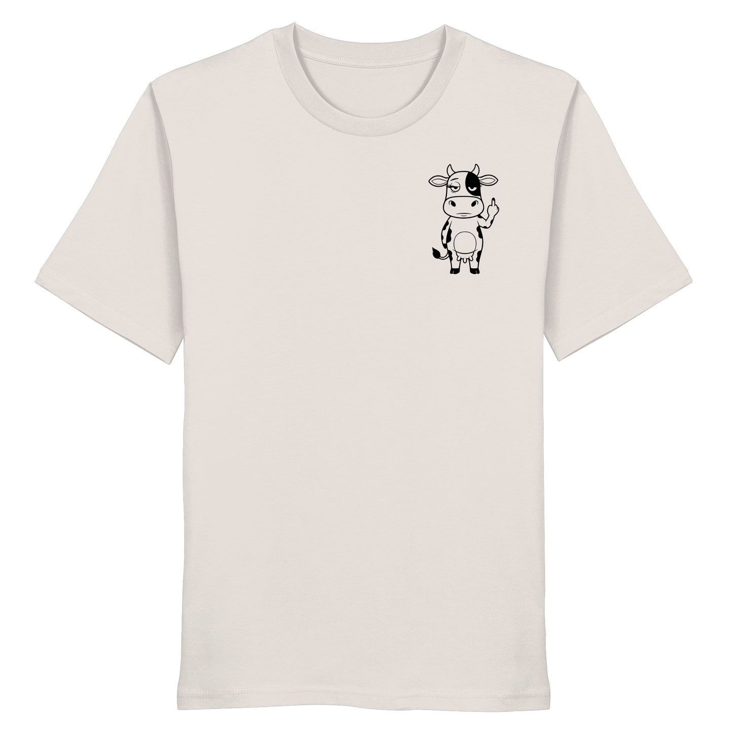 Finger Cow Statement-Print – Vintage White Bio Shirt | GÖRL Bio-Baumwolle, DTF-Druck in DE