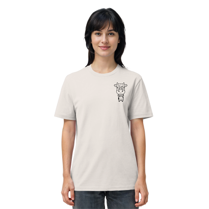 Annoyed Cow Statement-Print – Vintage White Bio Shirt | GÖRL Bio-Baumwolle, DTF-Druck in DE