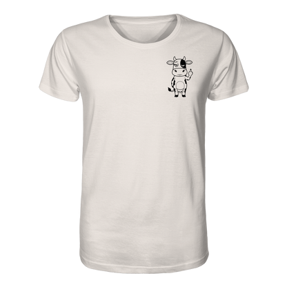 Finger Cow Statement-Print – Vintage White Bio Shirt | GÖRL Bio-Baumwolle, DTF-Druck in DE