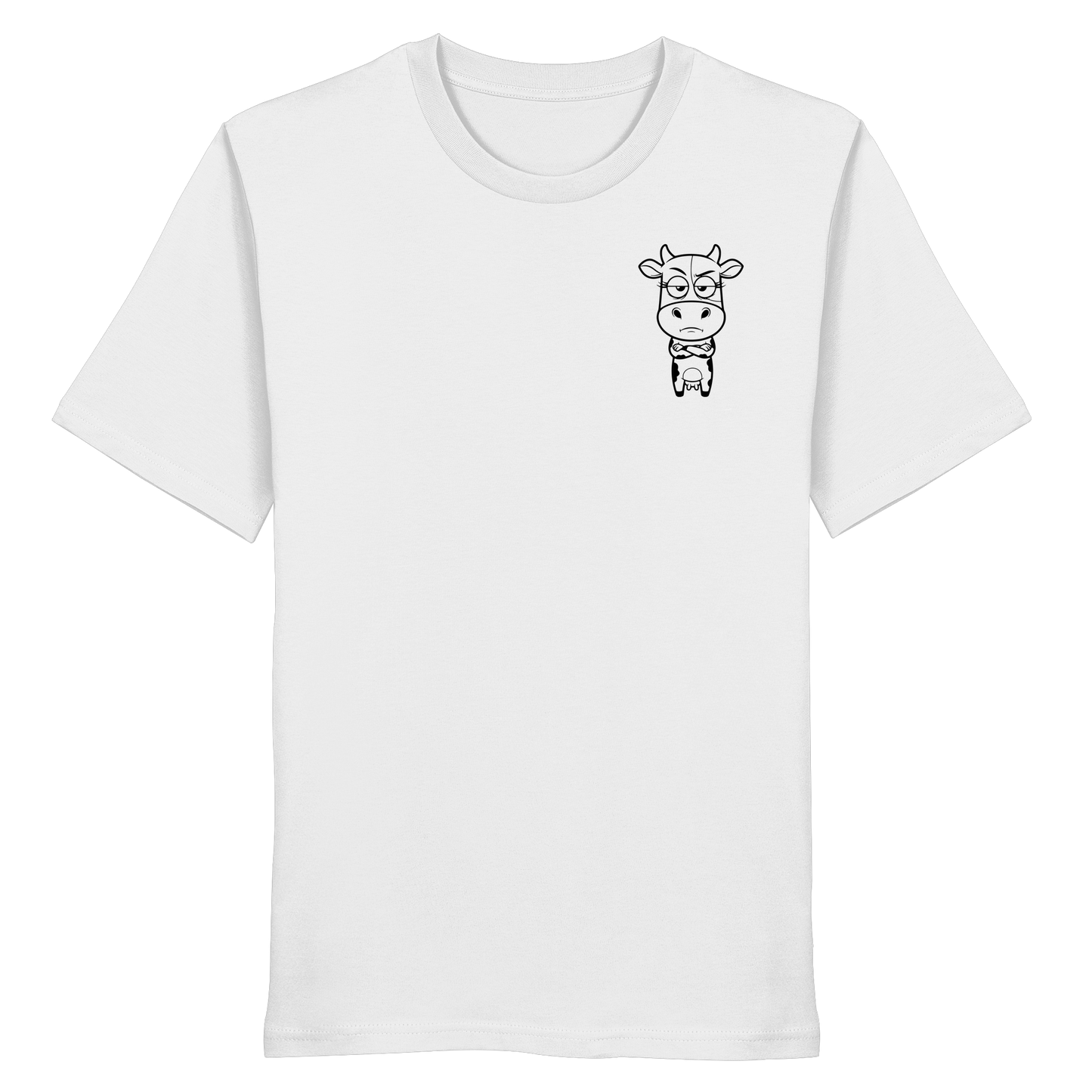 Annoyed Cow Statement-Print – Weiss Bio Shirt | GÖRL Bio-Baumwolle, DTF-Druck in DE