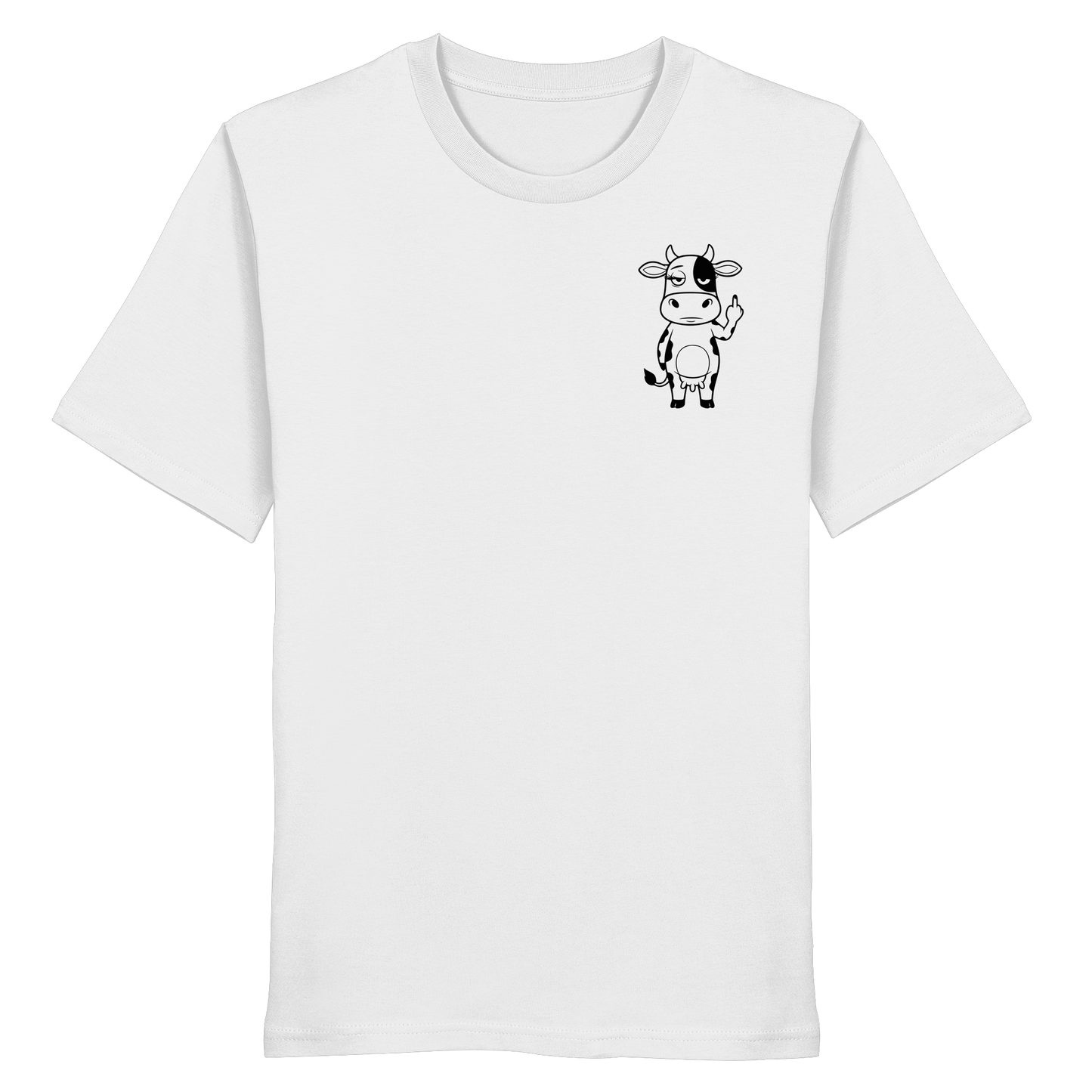 Finger Cow Statement-Print – Weiss Bio Shirt | GÖRL Bio-Baumwolle, DTF-Druck in DE