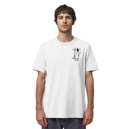 Finger Cow Statement-Print – Weiss Bio Shirt | GÖRL Bio-Baumwolle, DTF-Druck in DE