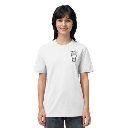 Annoyed Cow Statement-Print – Weiss Bio Shirt | GÖRL Bio-Baumwolle, DTF-Druck in DE