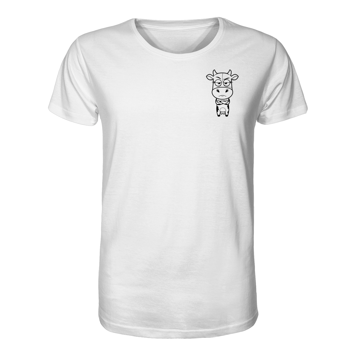 Annoyed Cow Statement-Print – Weiss Bio Shirt | GÖRL Bio-Baumwolle, DTF-Druck in DE