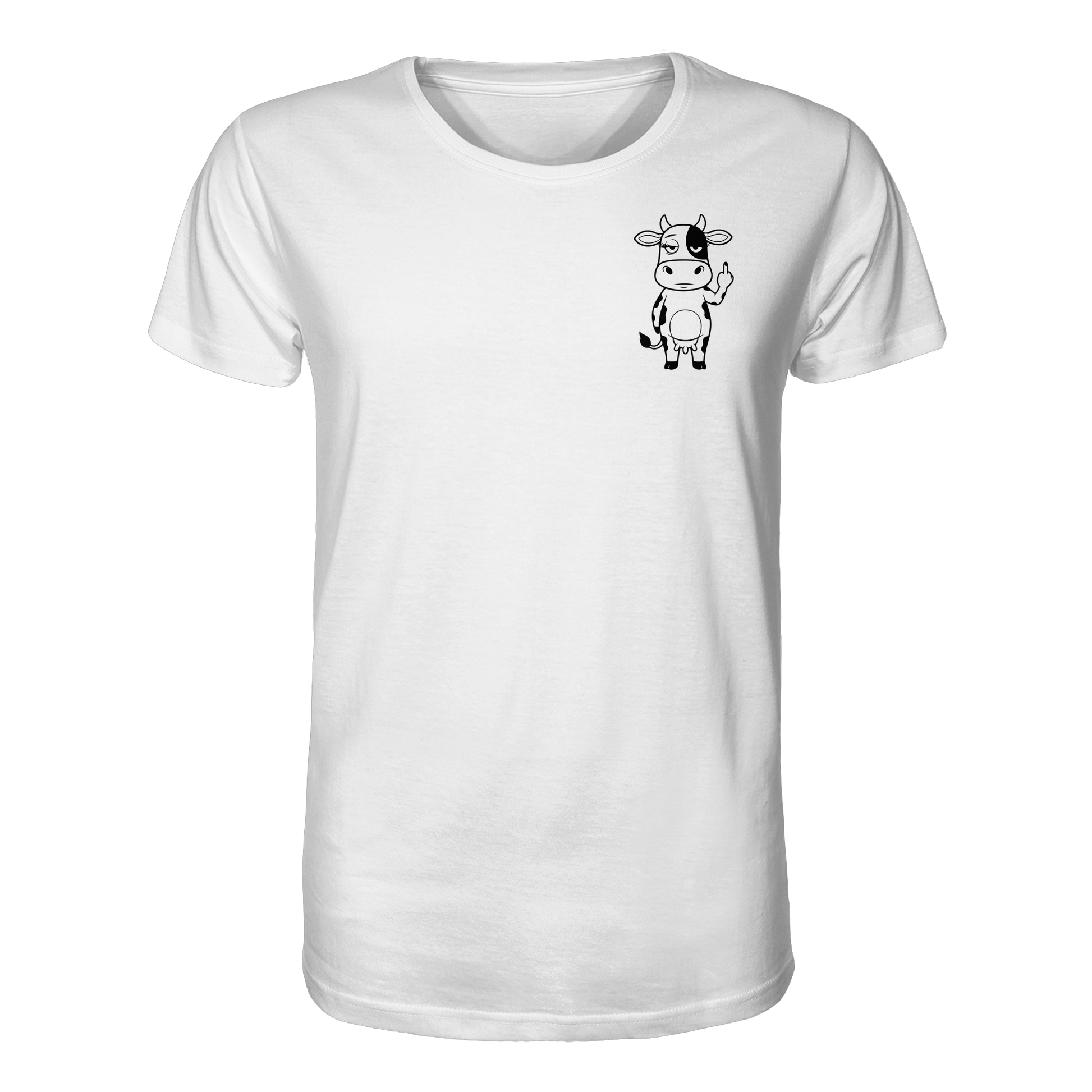 Finger Cow Statement-Print – Weiss Bio Shirt | GÖRL Bio-Baumwolle, DTF-Druck in DE