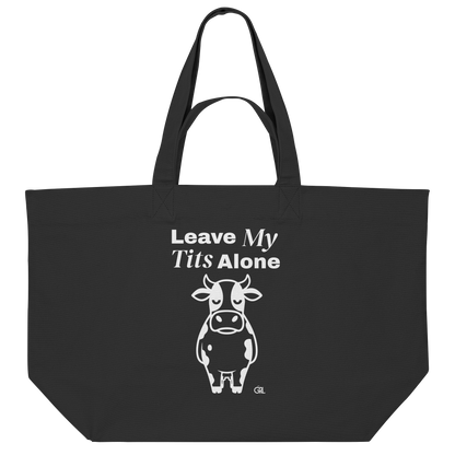 Angry Cow Statement-Print – Schwarz Jutebeutel | GÖRL Bio-Baumwolle, DTF-Druck in DE