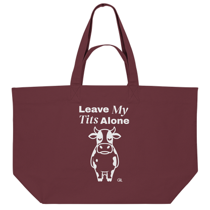 Angry Cow Statement-Print – Burgundy Jutebeutel | GÖRL Bio-Baumwolle, DTF-Druck in DE
