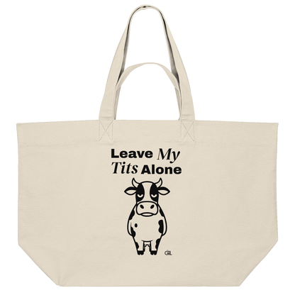 Angry Cow Statement-Print – Natural Raw Jutebeutel | GÖRL Bio-Baumwolle, DTF-Druck in DE