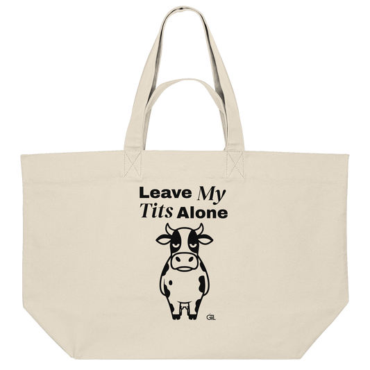Angry Cow Statement-Print – Natural Raw Jutebeutel | GÖRL Bio-Baumwolle, DTF-Druck in DE